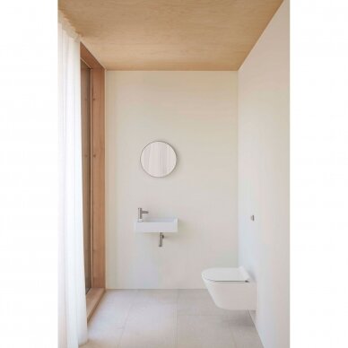 Matinis baltas WC KUBE X 50x36 Swirlflush® Dualglaze® su Soft Close dangčiu, GSI 4