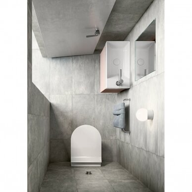 Matinis baltas WC KUBE X 50x36 Swirlflush® Dualglaze® su Soft Close dangčiu, GSI 2