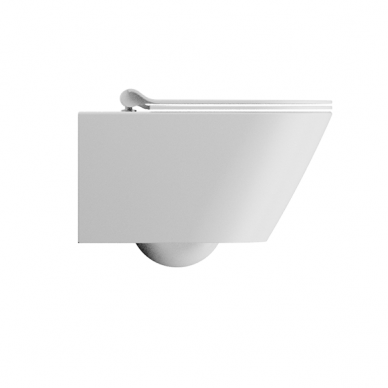 Matinis baltas WC KUBE X 55x36 Swirlflush® Dualglaze® su Soft Close dangčiu, GSI 2