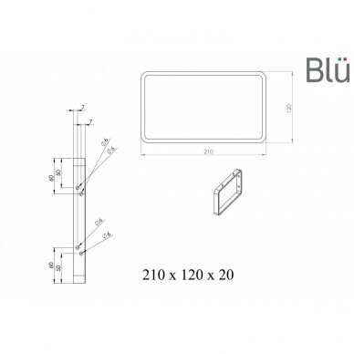 Металлические кронштейны для умывальника 21 x 21см, BLU 1