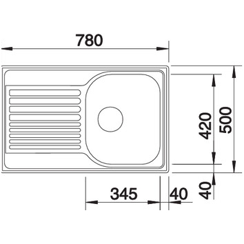 Nerūdijančio plieno plautuvė Blanco Tipo 45 S Compact 1