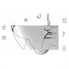 Pastatomas WC PURA Extraglaze® Swirlflush® su Soft Close dangčiu, GSI