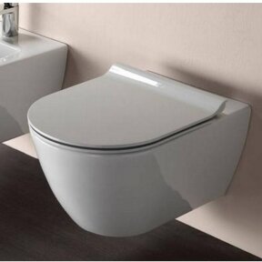 Bebriaunis WC PURA 55x36 Swirlflush® Extraglaze®, pakabinamas su Soft Close dangčiu, GSI