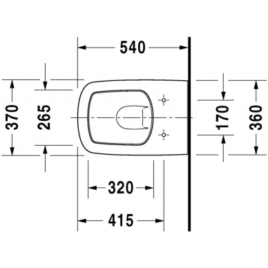 Pakabinamas unitazas DuraStyle Rimless 55 su SoftClose dangčiu, baltas, Duravit 2