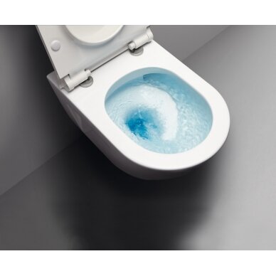 Bebriaunis WC PURA Color Ghiaccio 55x36 Swirlflush® Dualglaze® su Soft Close dangčiu, GSI 5