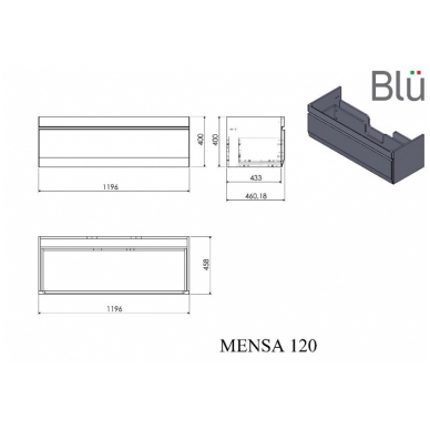 Подвесной шкаф с умывальником Blu MENSA 7
