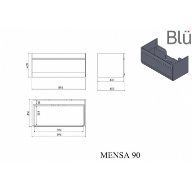 Подвесной шкаф с умывальником Blu MENSA 8