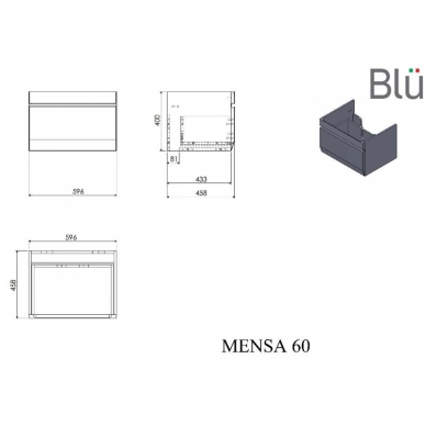 Подвесной шкаф с умывальником Blu MENSA 9