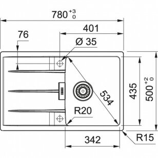 Мойка CENTRO CNG 611-78, Fragranit, Franke