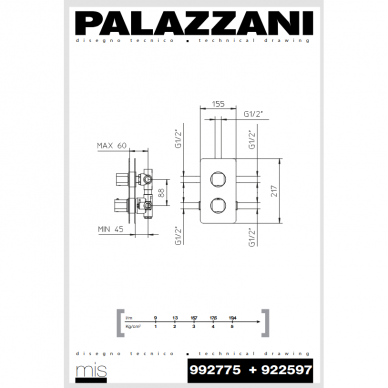 Встраиваемая душевая система Palazzani Mis 8