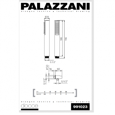 Potinkinė dušo sistema DIGIT, Palazzani 6