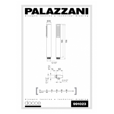 Potinkinė termostatinė dušo sistema IDROTECH 2, Palazzani 6