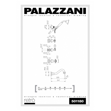 Встраиваемая душевая система Palazzani Retro 1