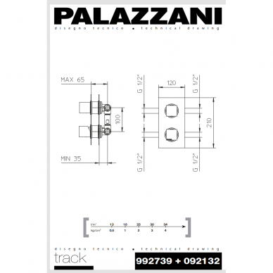 Potinkinė dušo sistema TRACK, Palazzani 4