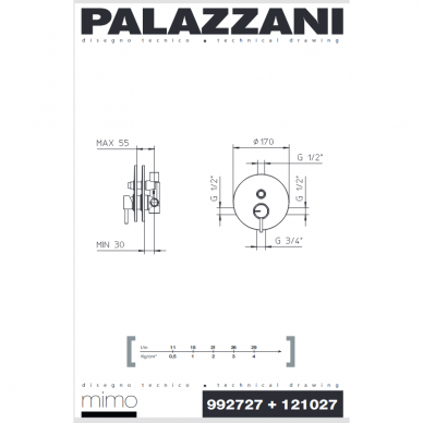 Potinkinis 2-jų eigų maišytuvas MIMO, Palazzani 2