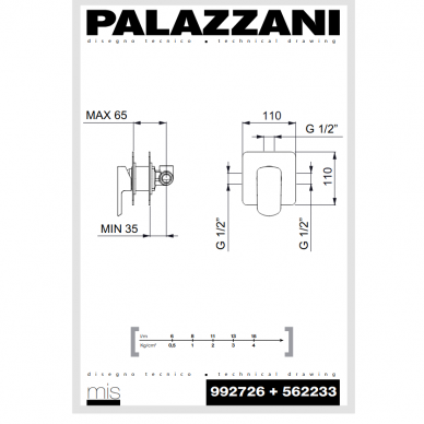 Смеситель скрытого монтажа MIS, 1-ходовой, Palazzani 2