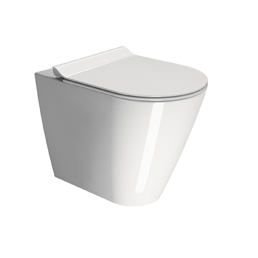 Pristatomas WC KUBE X 55x36 Swirlflush® Extraglaze® su Soft close dangčiu, GSI 1