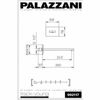 Prailgintas vonios čiaupas TRACK / QADRA, Palazzani 1