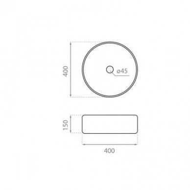 Умывальник DINAN CIRCULAR 40, черный матовый, Bathco 2