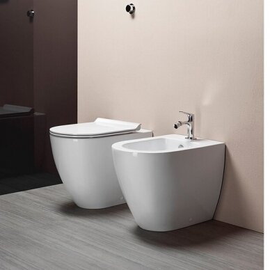 Pristatomas WC PURA 55x36 Swirlflush® Extraglaze® su dangčiu, GSI 1