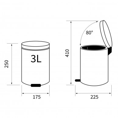 Šiukšlių dėžė 3L, balta, Sealskin 3