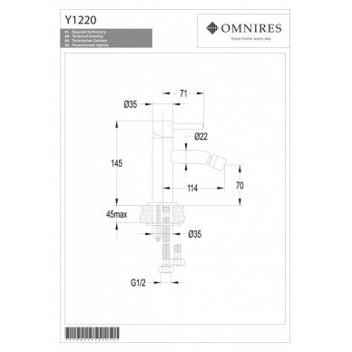 Смеситель для биде Y, графит, Omnires 2