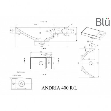 Spintelė su praustuvu ANDRIA MAXI, Blu 3