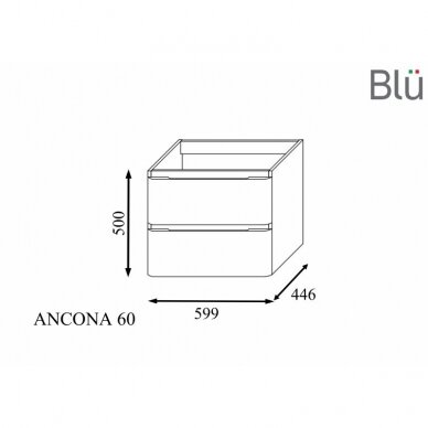 Spintelė su akmens masės praustuvu ANCONA, BLU 2