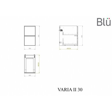 Spintelė su praustuvu 90cm VARIA I, Blu 3