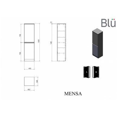 Ūkinė spintelė MENSA 402, Blu