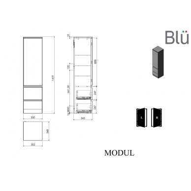 Ūkinė spintelė MODUL, BLU