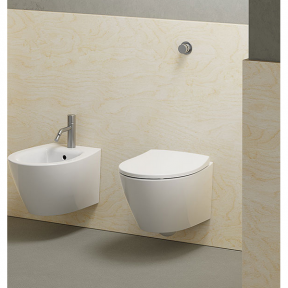 Pakabinamas bebriaunis WC MODO Swirlflush® Extraglaze® su Soft Close dangčiu, GSI