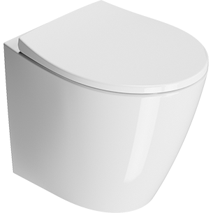 Pastatomas WC MODO 55x36 Swirlflush® Extraglaze® su dangčiu, GSI