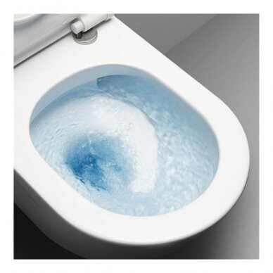 Juodas bebriaunis WC PURA Color 55x36 Swirlflush® Dualglaze® su Soft Close dangčiu, GSI 7