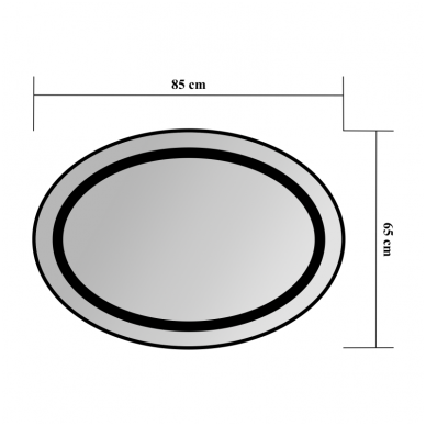 Veidrodis LEON OVAL 850x650 su LED apšvietimu, BLU 3