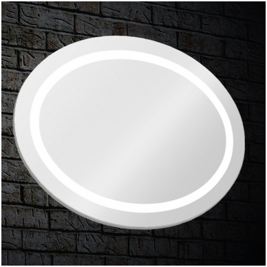 Veidrodis LEON OVAL 850x650 su LED apšvietimu, BLU 2