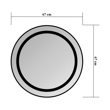 Veidrodis LEON ROUND 670 su LED apšvietimu, BLU