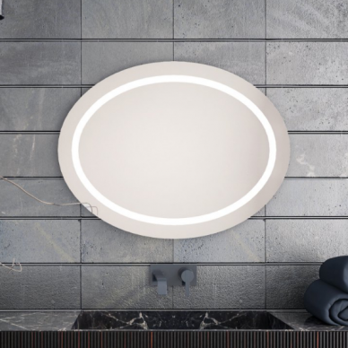 Veidrodis LEON OVAL 850x650 su LED apšvietimu, BLU