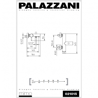 Смеситель для ванны с душевой кабиной MIMO / IDROTECH 2 / DIGIT 3, Palazzani 4