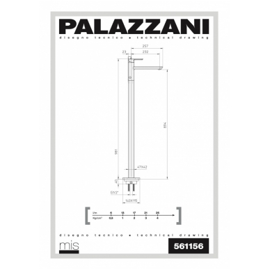 Напольный смеситель для ванны Mis Palazzani 2