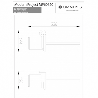 Щеточка для унитаза MODERN PROJECT, золото матовое, Omnires 2