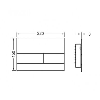 Metalinis WC vandens nuleidimo klavišas TECEsquare II 4
